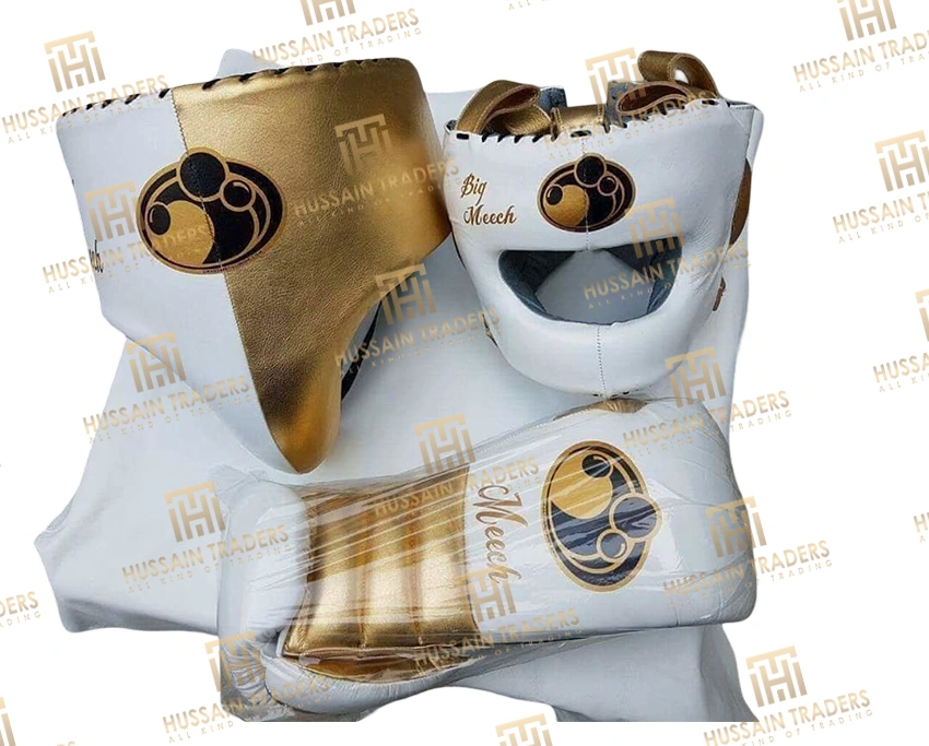 Boxing Equipment White and Gold